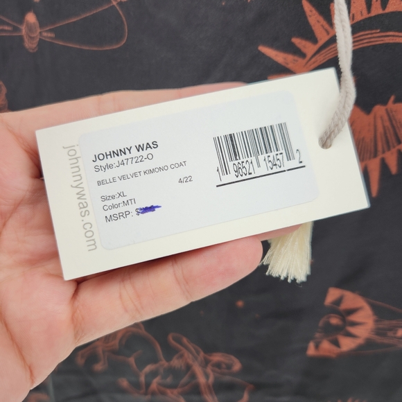 $575 Johnny Was Belle Velvet Kimono Coat Size XL - Picture 8 of 8